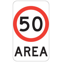 R4-10A(50) -- 450x750mm - AL CL1W - Speed Limit Area 50