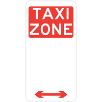 R5-21(D) -- 225x450mm - Aluminium - Taxi Zone (Double Arrow)