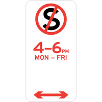 No Stopping - Specific Times  (Double Arrow)
