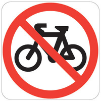 R6-10-3B -- 600x600 - AL CL1W - Bicycles Prohibited 