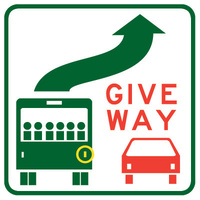 R6-31 -- 450x450mm - AL CL1W - Give Way To Bus 