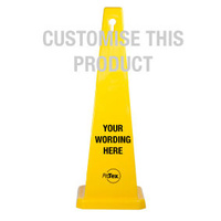 890mm - Yellow Safety Cone - Custom (List Wording Here)