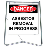 600x600 - Swing Stand and Sign - Danger Asbestos Removal In Progress 