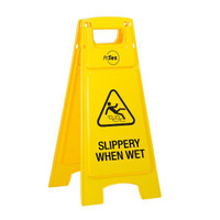 Plastic Sign Stand - Double Sided - Slippery When Wet
