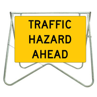 900x600 - Swing Stand and Sign - Traffic Hazard Ahead