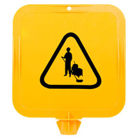 Yellow Lock-in Sign Frames - Cleaning Pictogram