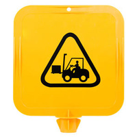 Yellow Lock-in Sign Frame - Forklifts Pictogram