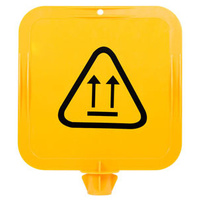 Yellow Lock-In Sign Frame - Workers Above Pictogram