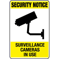 Security Notice Surveillance Cameras In Use