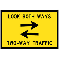 900x600mm - CL1W BED - Look Both Ways Two Way Traffic