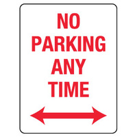 450x300mm - Metal - No Parking Any Time with Double Arrows