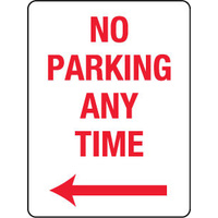 450x300mm - Metal - No Parking Any Time with Left Arrow