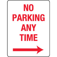 450x300mm - Metal - No Parking Any Time with Right Arrow