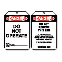 Pkt of 100 Cardboard - Danger Do Not Operate