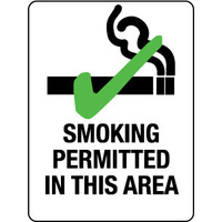450x300mm - Metal - Smoking Permitted in This Area