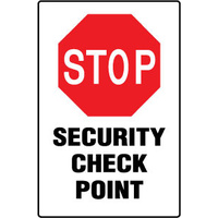 450x300mm - Poly - Stop Security Check Point