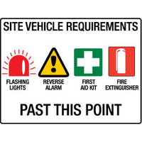 600X400mm - Poly - Site Vehicle Requirements Flashing Lights etc