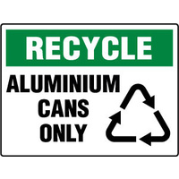 450x300mm - Metal - Recycle Aluminium Cans Only