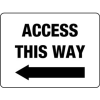 600X400mm - Fluted Board - Access This Way (left Arrow)