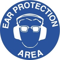 400mm - Self Adhesive, Anti-slip, Floor Graphics - Ear Protection Area