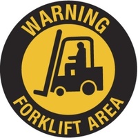 400mm - Self Adhesive, Anti-slip, Floor Graphics - Warning Forklift Area