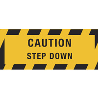 450x180mm - Self Adhesive, Anti-Slip Floor Graphics - Caution Step Down