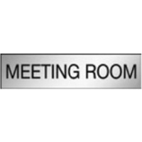 200x50 - Engraved Label - Black/Brushed Aluminium Traffilite - Adhesive Backed - Meeting Room