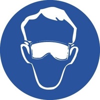50mm Disc - Self Adhesive - Sheet of 12 - Goggles Pictogram
