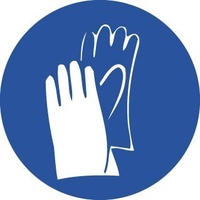 50mm Disc - Self Adhesive - Sheet of 12 - Gloves Pictogram