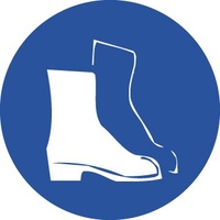 50mm Disc - Self Adhesive - Sheet of 12 - Safety Footwear Pictogram