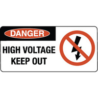 750x350mm - Metal - Danger High Voltage Keep Out (with Picture)