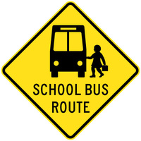 900x900mm - AL CL1W - School Bus Route + Picto