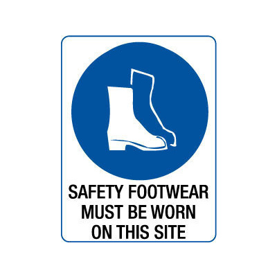 Safety Footwear Must Be Worn In This Area Safety Sign 600x450mm Metal 