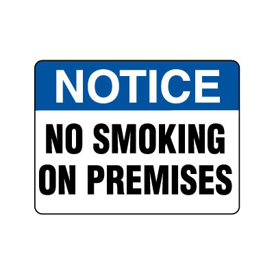 Notice No Smoking On Premises