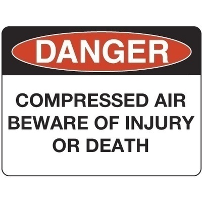 Danger Compressed Air Beware of Injury or Death