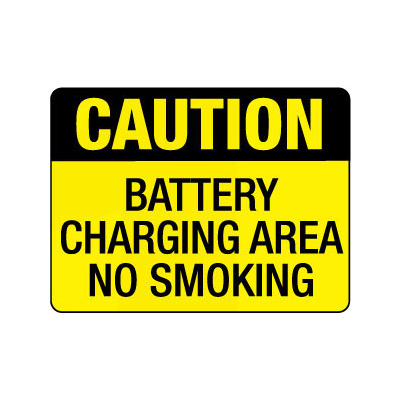 Caution Battery Charging Area No Smoking