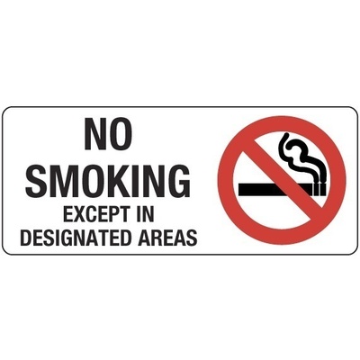 No Smoking Except In Designated Areas (Landscape)