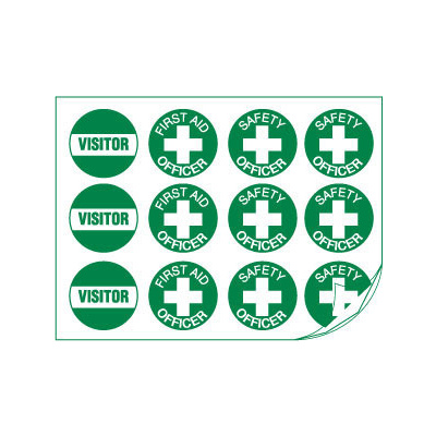 First Aid Assorted Hard Hat Labels