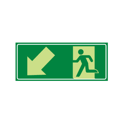 Running Man with Arrow Down/Left