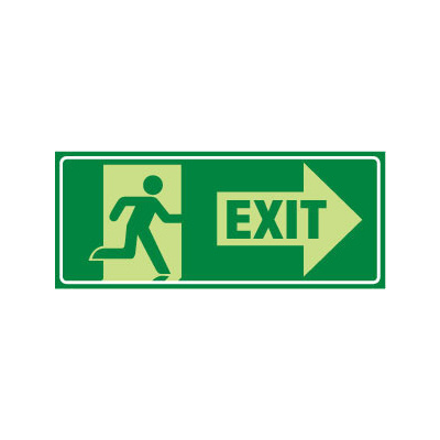 Running Man With Exit and Right Arrow