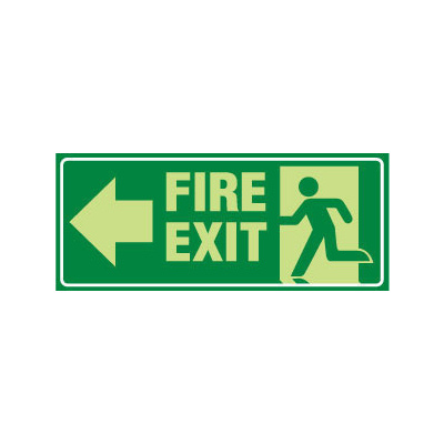 Fire Exit (Running Man Picto) with Arrow Right