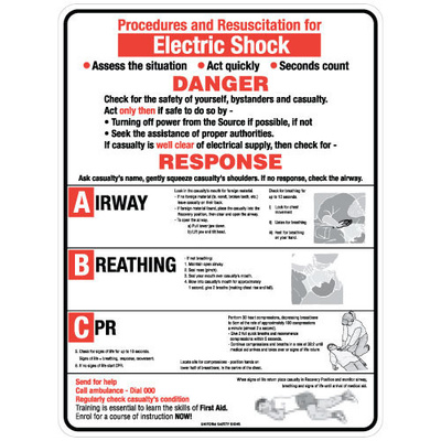 Electric Shock CPR Chart 