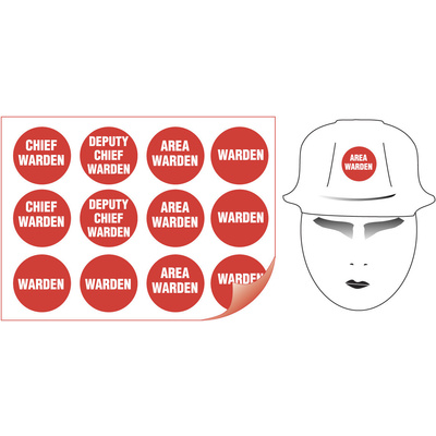 Fire Warden Assorted Hard Hat Labels
