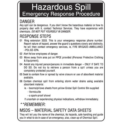 Hazardous Spill Emergency Response Procedure