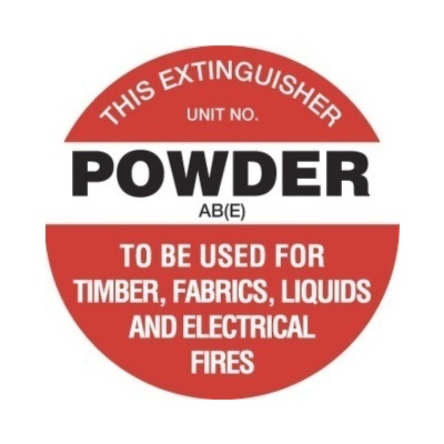 Disc - Fire Extinguisher Marker - Powder AB(E) (White)