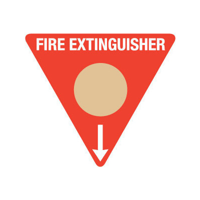 Triangle Fire Extinguisher Marker - Wet Chemical (Gold)