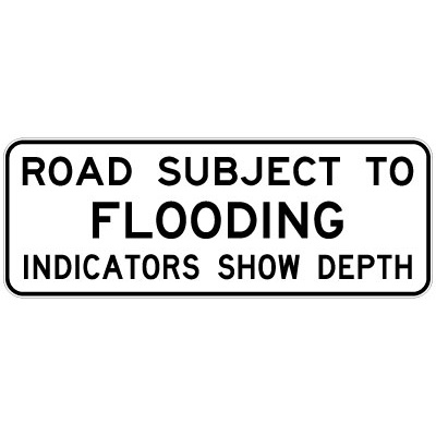Road Subject To Flooding Indicators Show Depth