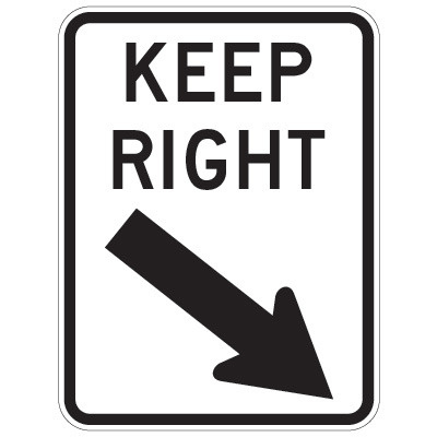 Keep Right (with arrow)
