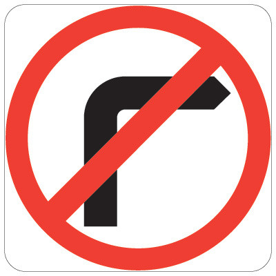 No Right Turn Symbol in Roundel