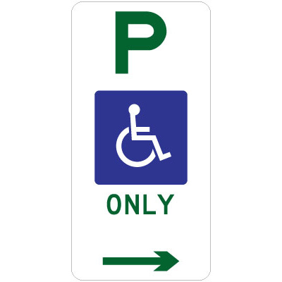 Disabled Parking Only (Right Arrow)